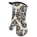 Cream and Black Damask Oven Mitt