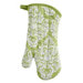 Green and Cream Damask Oven Mitt