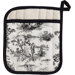 French Toile Square Pot Mitt