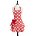 Red Velvet Bows Bib Josephine Apron