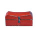 Asian Antique Old Pillow Box in Distressed Red