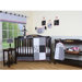 Boutique Flower and Dot 12 Piece Crib Bedding Set in Black / White