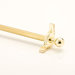 48" Stair Jewel Fluted Tubular Stair Rod Set with Decorative Brackets Ball Finials in Polished Brass