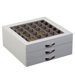 Liza Glass Top Jewelry Box in White