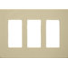 3 Gang Decorator Screwless Snap in Wall Plates in Ivory