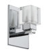 New Era Glass Cube One Light Wall Sconce with Clear/Frosted Glass in Polished Chrome