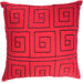 T-3505B 18" Decorative Pillow in Coral Red / Brown