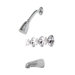 Ashbury Three-Handle Volume Control Tub and Shower Faucet with Cross Handle