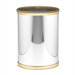 Mylar Waste Basket with Gold Bumper in Polished Chrome