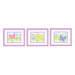 Butterfly Garden Print with Lilac Frame (Set of 3)