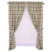 Large Scale Plaid Tailored Panel Pair Curtains with Tiebacks in Green
