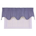 Tremblay / Tyvek Small Scale Scroll Lined Scallop Valance Window Curtain in Blue