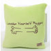 Marshmallow Plush Cuddle Pillow in Lime with Chocolate Hug