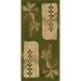 Oasis Palm Design Green Novelty Rug