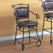 Bingham Springs 24" Bar Chair with Arms and Cushion Seat in Black