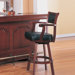 Tiernan Bar Stool with Swivel Leather Cushion Seat and Back in Cherry