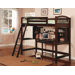Dorena Twin Low Loft Bed with Desk and Bookshelves