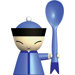 Mr. Chin Egg Cup with Salt Castor and Spoon by Stefano Giovannoni