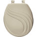 Round Molded Wood Swirl Design Toilet Seat with Easy Clean and Change Hinges