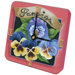 Pansies Tiny Times Clock