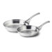 Contemporary Stainless Steel 2-Piece Non-Stick Fry Pan Set