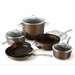 Contemporary Hard-Anodized Aluminum 10-Piece Cookware Set