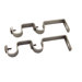 Double Wall Brackets for 0.75" Rod in Satin Nickel