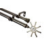 Modern Sun Double Curtain Rod in Antique Brass