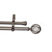 Modern Cage Double Curtain Rod in Satin Nickel