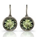 Moonstruck Sterling Silver and Green Quartz 11ct Earrings with Black Rhodium