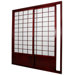 Double Sided Sliding Door Room Divider in Rosewood