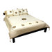 6 Piece Thai Silk Medallion Duvet Set in Pearl White