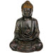 9" Japanese Sitting Buddha Statue in Faux Bronze Antique Patina