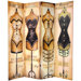 Double Sided Mannequin and Singer Canvas 4 Panel Room Divider