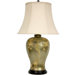 Birds and Flowers Vase Lamp in Metallic Glaze