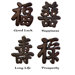 4 Piece Wooden Symbol in Antique Black Lacquer