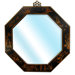 Octagonal Wall Mirror in Black Lacquer