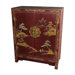 Japanese Red Crackle Lacquer Cabinet