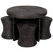 Rush Grass Coffee Table with Four Stool