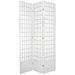 7 Feet Tall Window Pane Shoji Screen in White