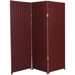 Tall Woven Fiber Room Divider in Red and Black