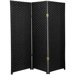 Tall Woven Fiber Room Divider in Black