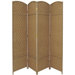 Diamond Weave 4 Panel Room Divider in Natural