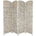 72" Recycled Newspaper 4 Panel Room Divider