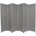 Woven Fiber 6 Panel Room Divider in Black and White