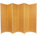 Woven Fiber 6 Panel Room Divider in Natural and Reddish Brown