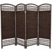 Fiber Weave 4 Panel Room Divider in Dyed Dark Mocha