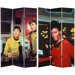 Tall Double Sided Star Trek Sulu, Chekhov, and Uhura Canvas Room Divider