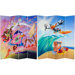 Tall Double Sided Roadrunner and Daffy Duck Canvas Room Divider
