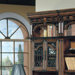 Barcelona 32" Glass Bookcase Top in Dark Red Walnut